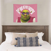 Lofaris Get Out Of My Swamp Green Elf Pink Wall Tapestry